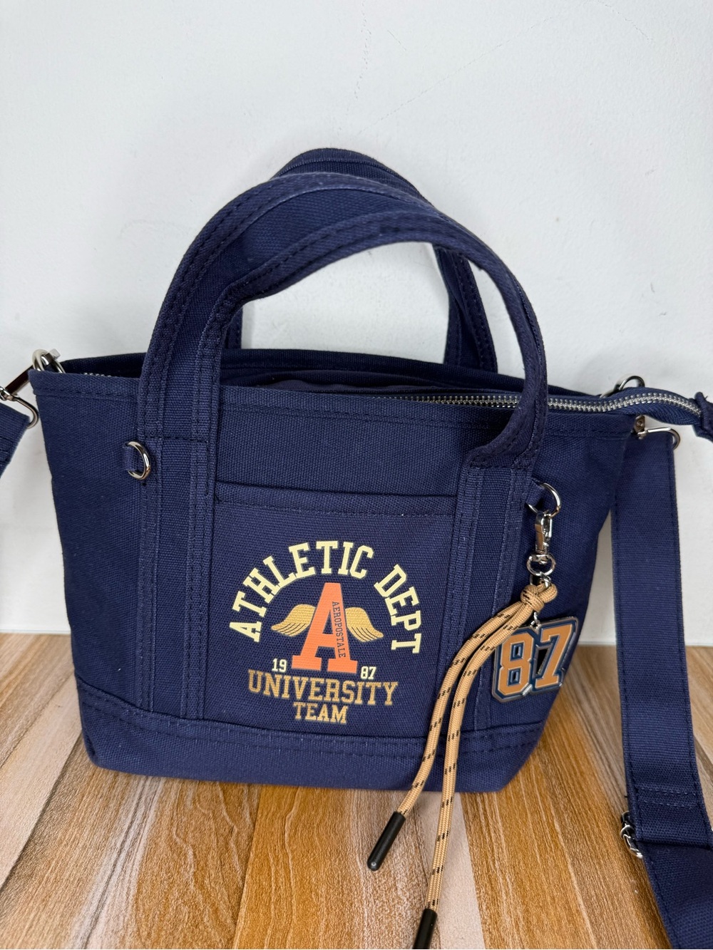 Aeropostale Mini Tote Bag Canvas  Purse University Varsity Y2K
